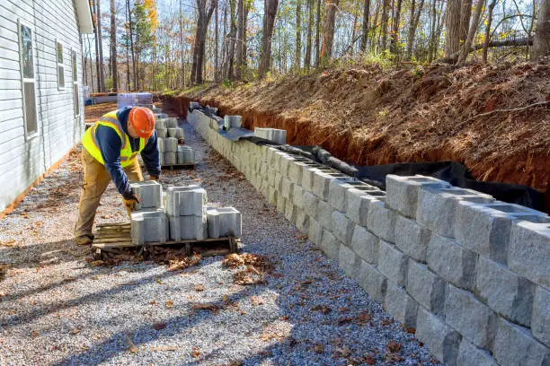 retaining walls in progress